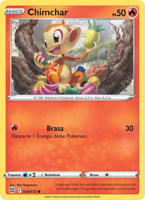 Chimchar 024 — Astros Cintilantes (Portuguese Pokémon TCG card)