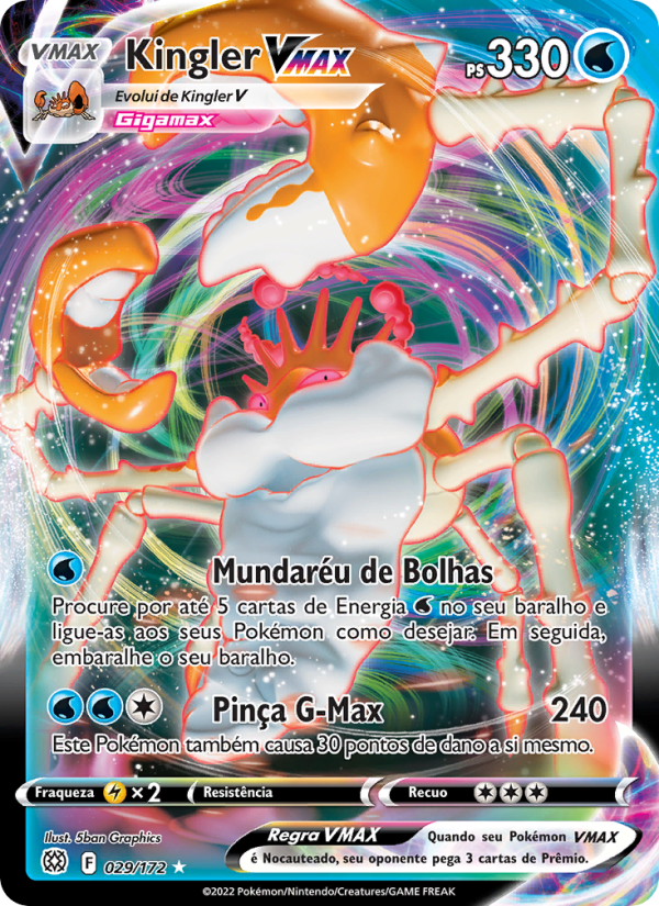 Kingler VMAX 029 — Astros Cintilantes (Portuguese Pokémon TCG card)