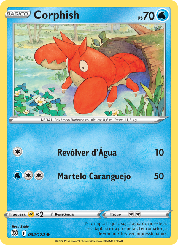Corphish 032 — Astros Cintilantes (Portuguese Pokémon TCG card)