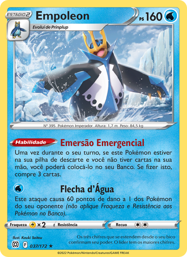 Empoleon 037 — Astros Cintilantes (Portuguese Pokémon TCG card)