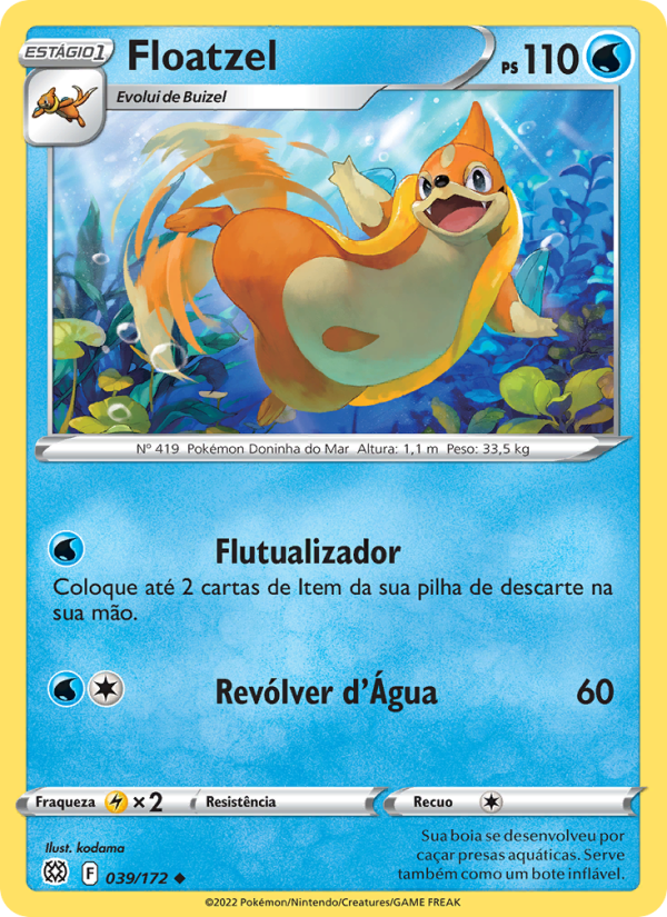 Floatzel 039 — Astros Cintilantes (Portuguese Pokémon TCG card)