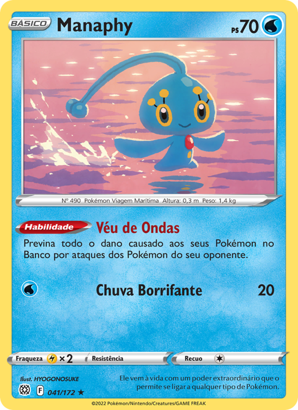 Manaphy 041 — Astros Cintilantes (Portuguese Pokémon TCG card)