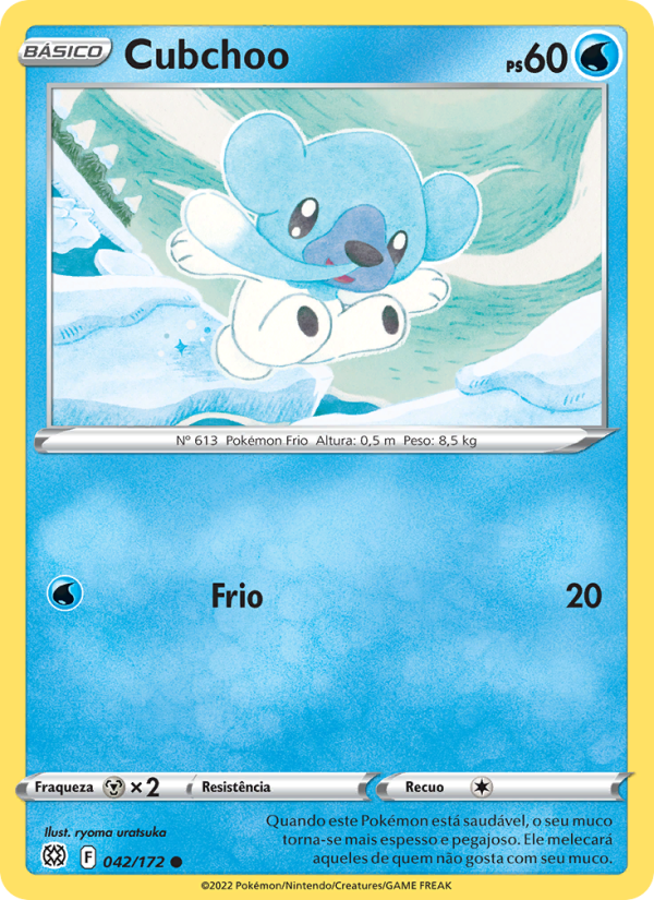 Cubchoo 042 — Astros Cintilantes (Portuguese Pokémon TCG card)