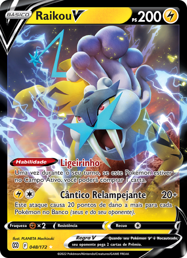 Raikou V 048 — Astros Cintilantes (Portuguese Pokémon TCG card)