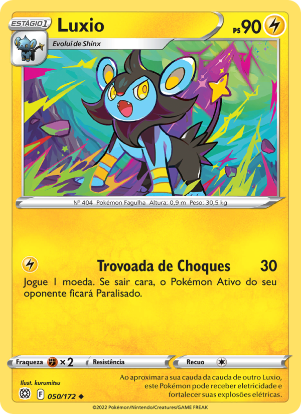 Luxio 050 — Astros Cintilantes (Portuguese Pokémon TCG card)