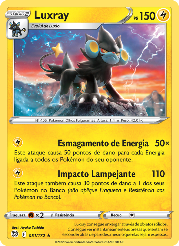 Luxray 051 — Astros Cintilantes (Portuguese Pokémon TCG card)