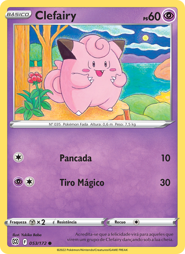 Clefairy 053 — Astros Cintilantes (Portuguese Pokémon TCG card)