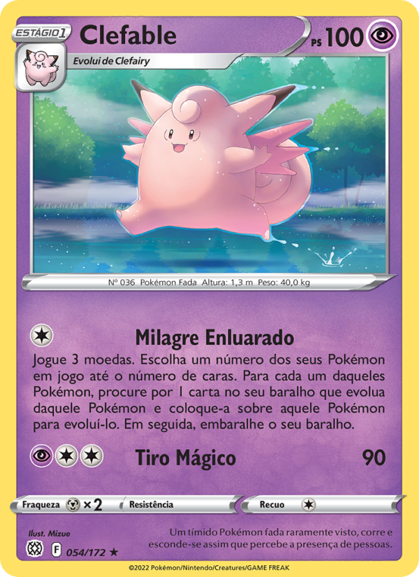 Clefable 054 — Astros Cintilantes (Portuguese Pokémon TCG card)