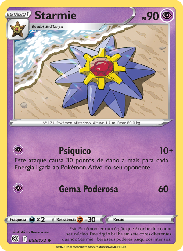 Starmie 055 — Astros Cintilantes (Portuguese Pokémon TCG card)