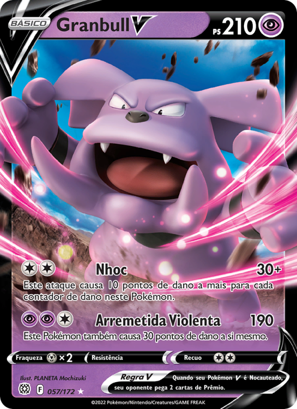 Granbull V 057 — Astros Cintilantes (Portuguese Pokémon TCG card)