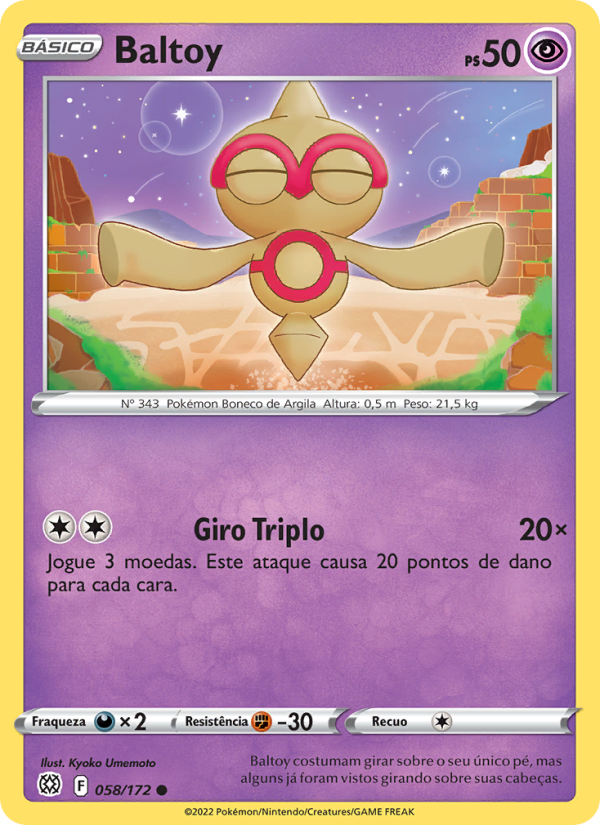 Baltoy 058 — Astros Cintilantes (Portuguese Pokémon TCG card)