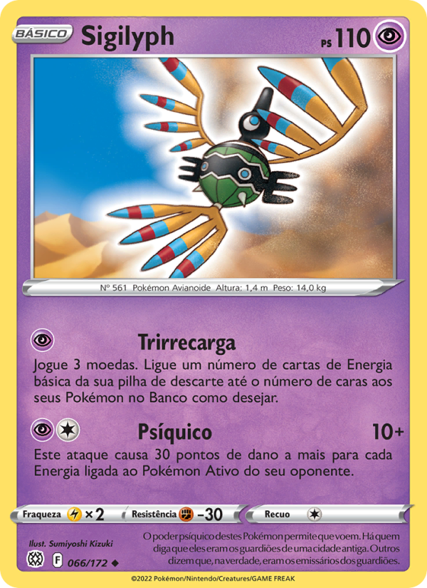 Sigilyph 066 — Astros Cintilantes (Portuguese Pokémon TCG card)