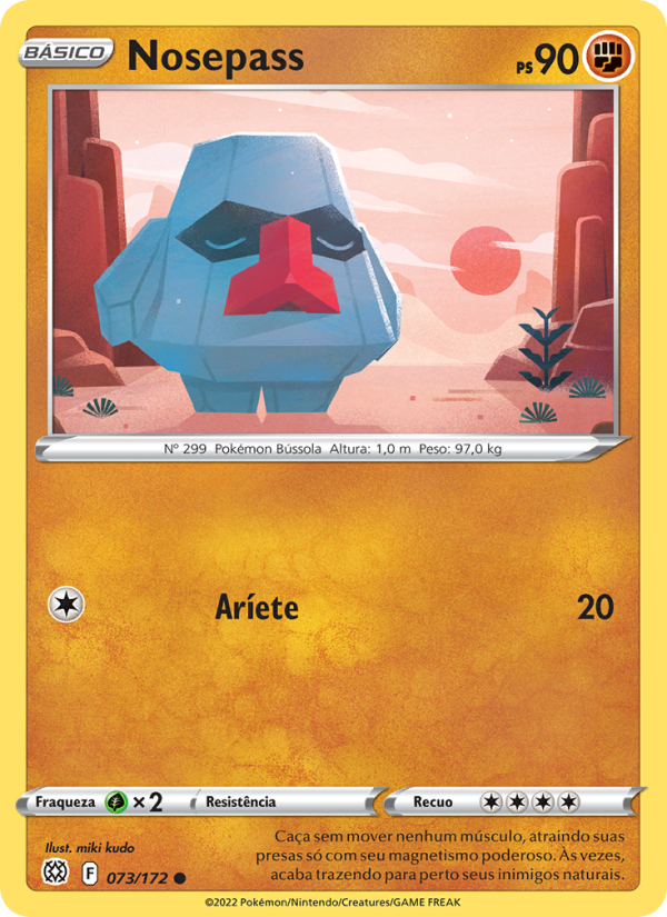 Nosepass 073 — Astros Cintilantes (Portuguese Pokémon TCG card)