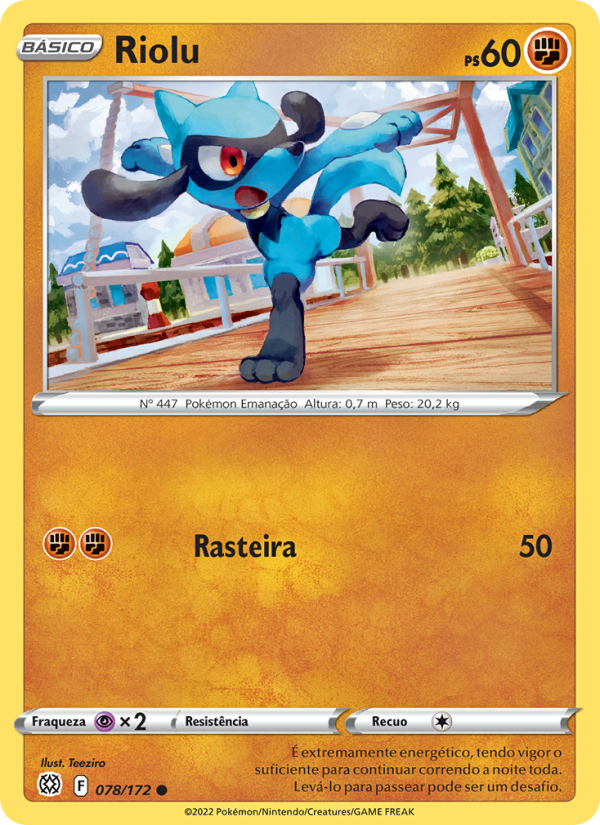 Riolu 078 — Astros Cintilantes (Portuguese Pokémon TCG card)