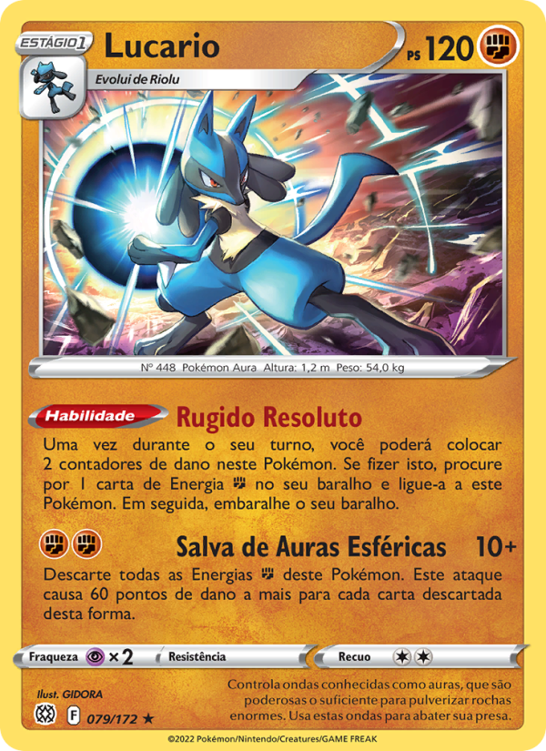 Lucario 079 — Astros Cintilantes (Portuguese Pokémon TCG card)