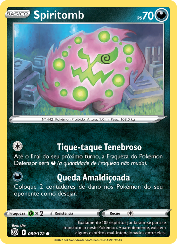Spiritomb 089 — Astros Cintilantes (Portuguese Pokémon TCG card)