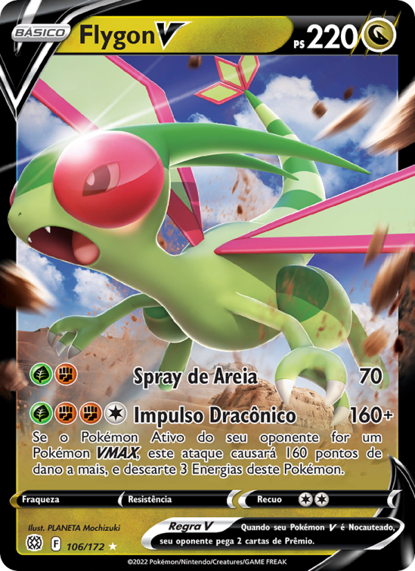 Flygon V 106 — Astros Cintilantes (Portuguese Pokémon TCG card)