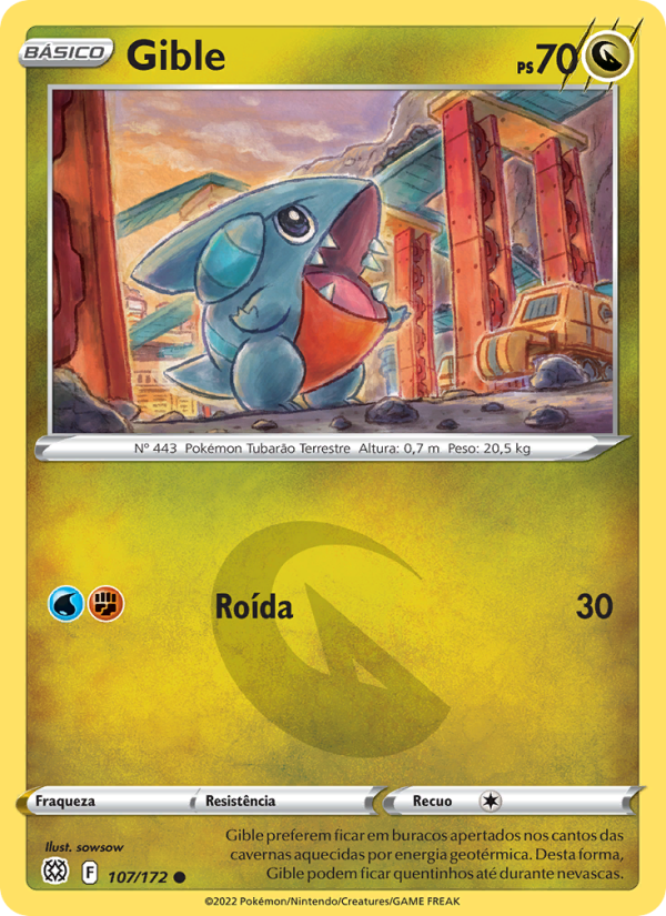 Gible 107 — Astros Cintilantes (Portuguese Pokémon TCG card)