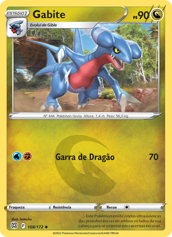 Gabite 108 — Astros Cintilantes (Portuguese Pokémon TCG card)