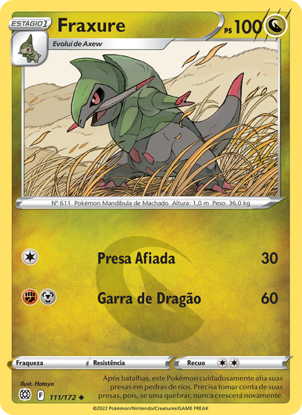 Fraxure 111 — Astros Cintilantes (Portuguese Pokémon TCG card)