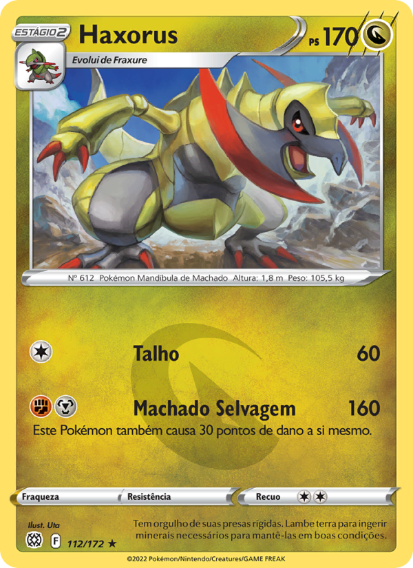 Haxorus 112 — Astros Cintilantes (Portuguese Pokémon TCG card)