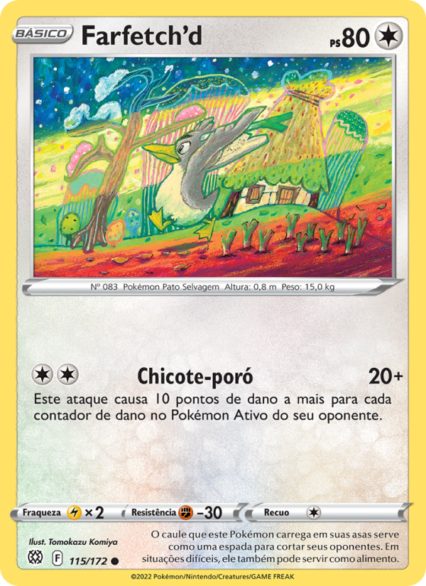 Farfetch'd 115 — Astros Cintilantes (Portuguese Pokémon TCG card)