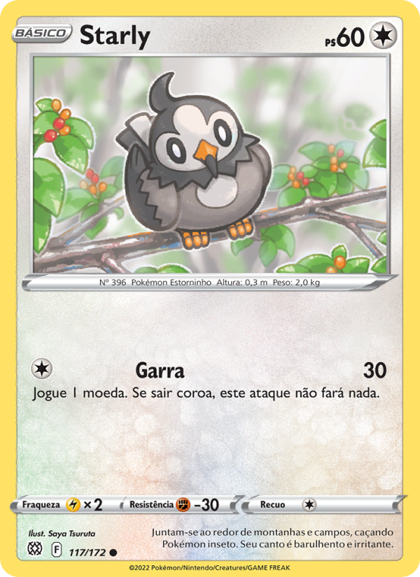 Starly 117 — Astros Cintilantes (Portuguese Pokémon TCG card)