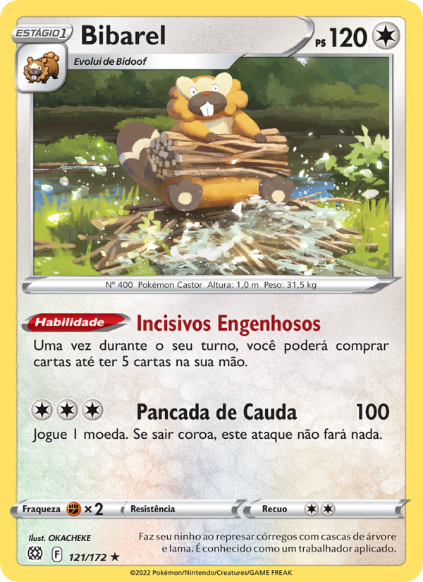 Bibarel 121 — Astros Cintilantes (Portuguese Pokémon TCG card)