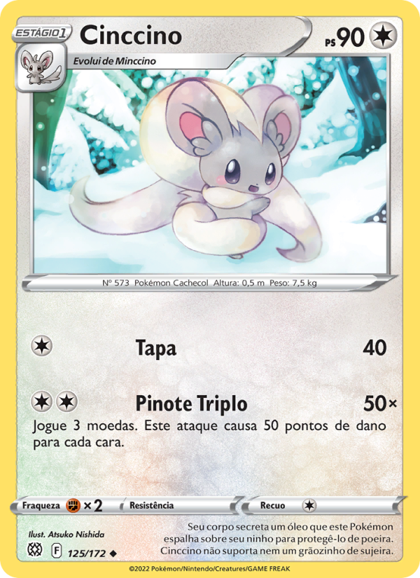 Cinccino 125 — Astros Cintilantes (Portuguese Pokémon TCG card)