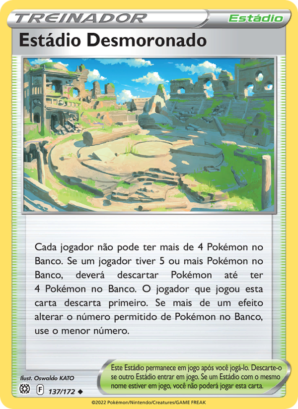 Estádio Desmoronado 137 — Astros Cintilantes (Portuguese Pokémon TCG card)