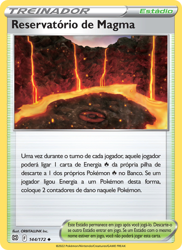 Reservatório de Magma 144 — Astros Cintilantes (Portuguese Pokémon TCG card)