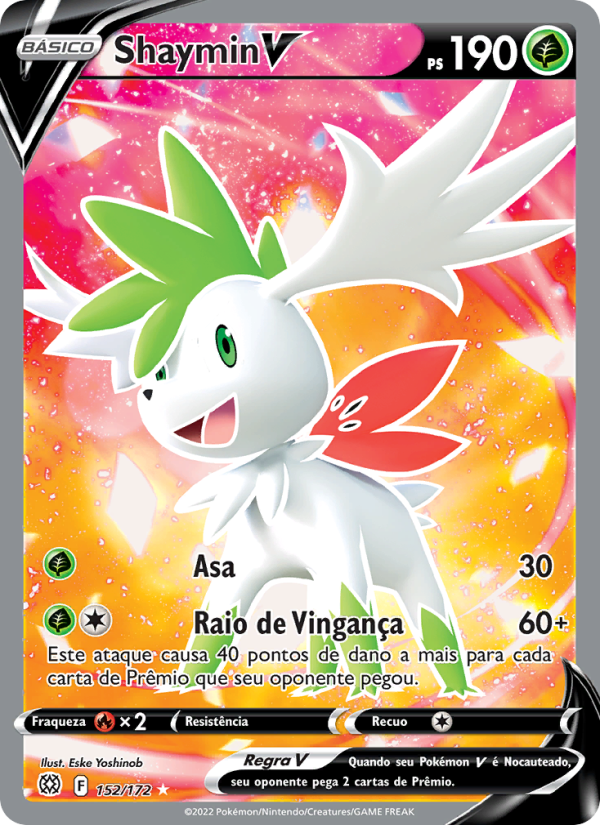 Shaymin V 152 — Astros Cintilantes (Portuguese Pokémon TCG card)