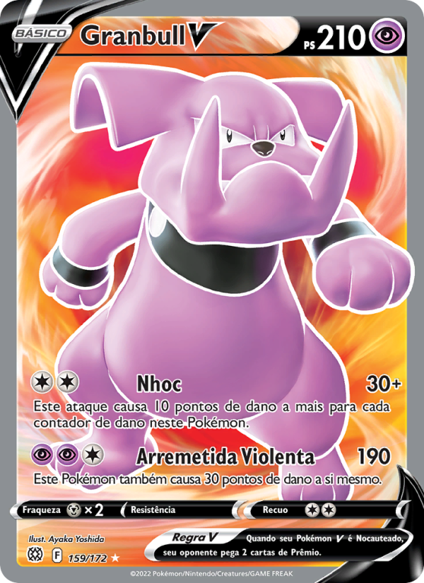 Granbull V 159 — Astros Cintilantes (Portuguese Pokémon TCG card)
