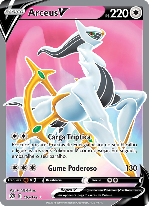 Arceus V 165 — Astros Cintilantes (Portuguese Pokémon TCG card)