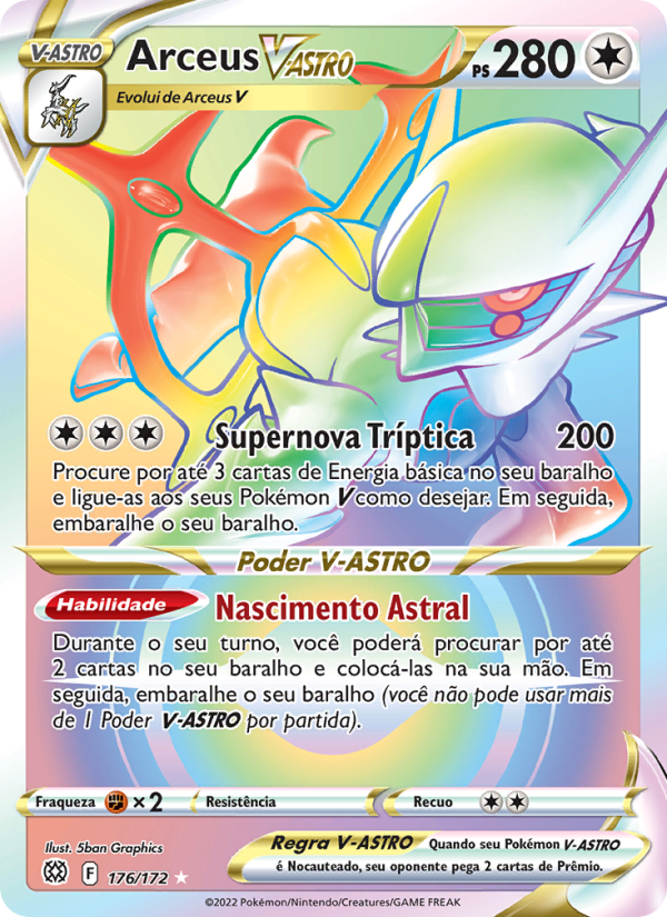 Arceus V-ASTRO 176 — Astros Cintilantes (Portuguese Pokémon TCG card)