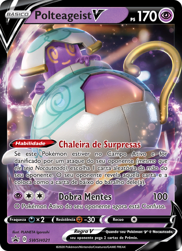 Polteageist V SWSH021 — ESES Promos (Portuguese Pokémon TCG card)