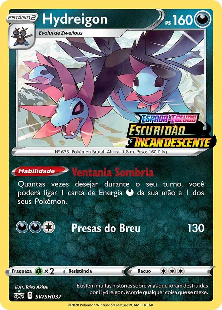 Hydreigon SWSH037 — Sword & Shield Promos (Portuguese Pokémon TCG card)