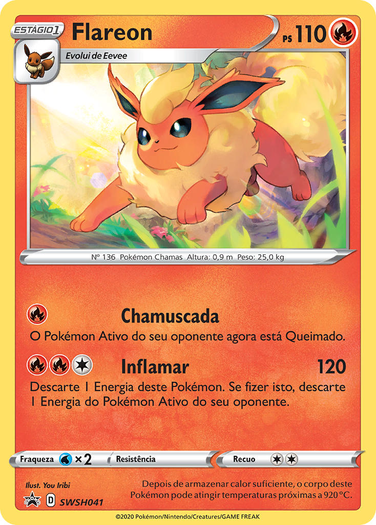 Flareon SWSH041 — Sword & Shield Promos (Portuguese Pokémon TCG card)