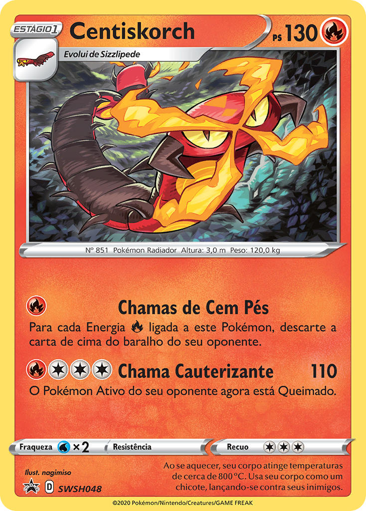 Centiskorch SWSH048 — Sword & Shield Promos (Portuguese Pokémon TCG card)