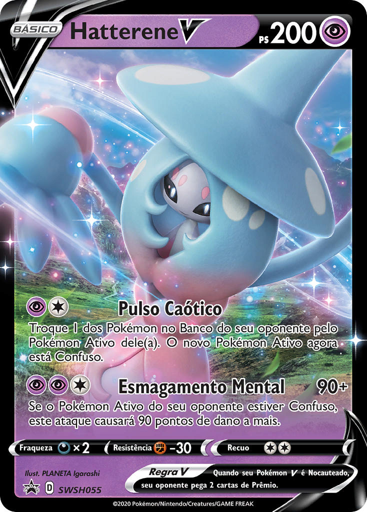 Hatterene V SWSH055 — Sword & Shield Promos (Portuguese Pokémon TCG card)