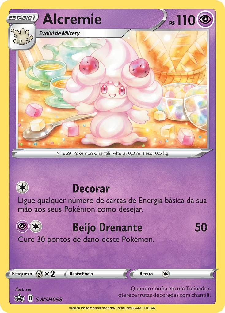 Alcremie SWSH058 — Sword & Shield Promos (Portuguese Pokémon TCG card)