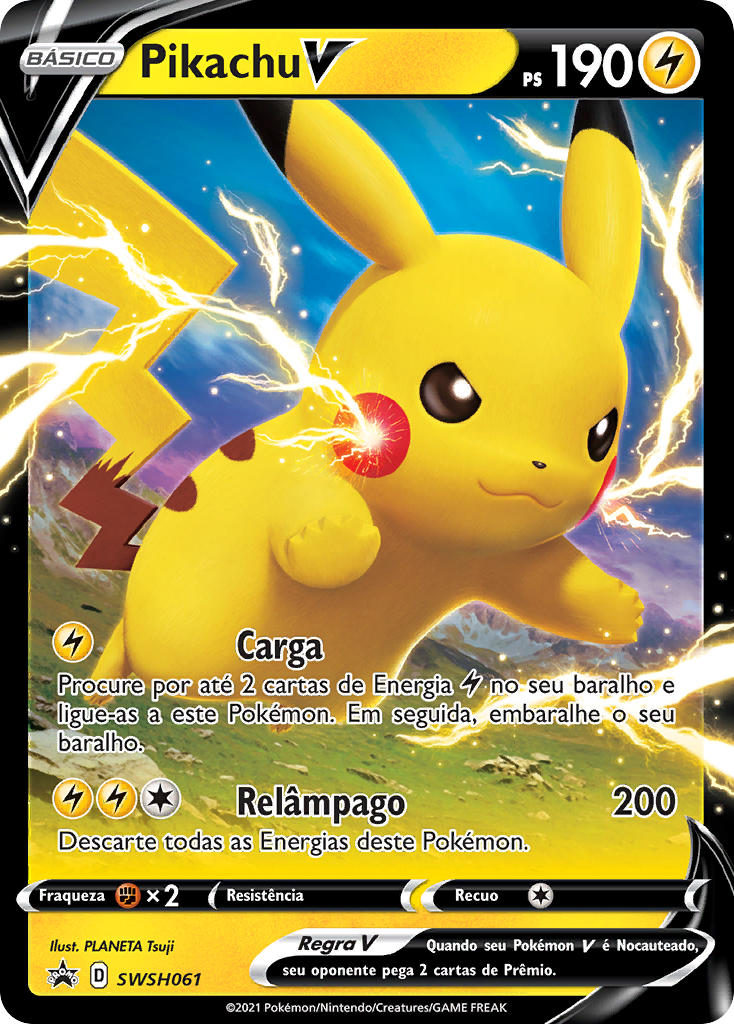 Pikachu V SWSH061 — Sword & Shield Promos (Portuguese Pokémon TCG card)