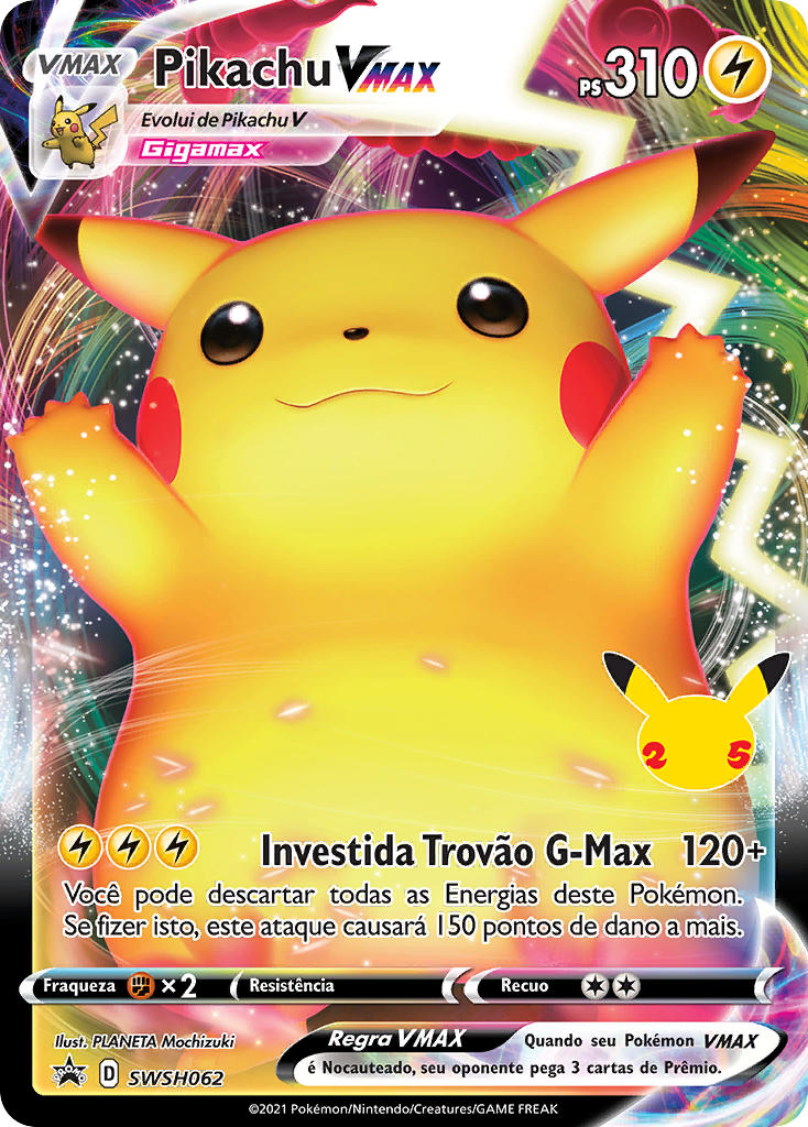 Pikachu VMAX SWSH062 — Sword & Shield Promos (Portuguese Pokémon TCG card)