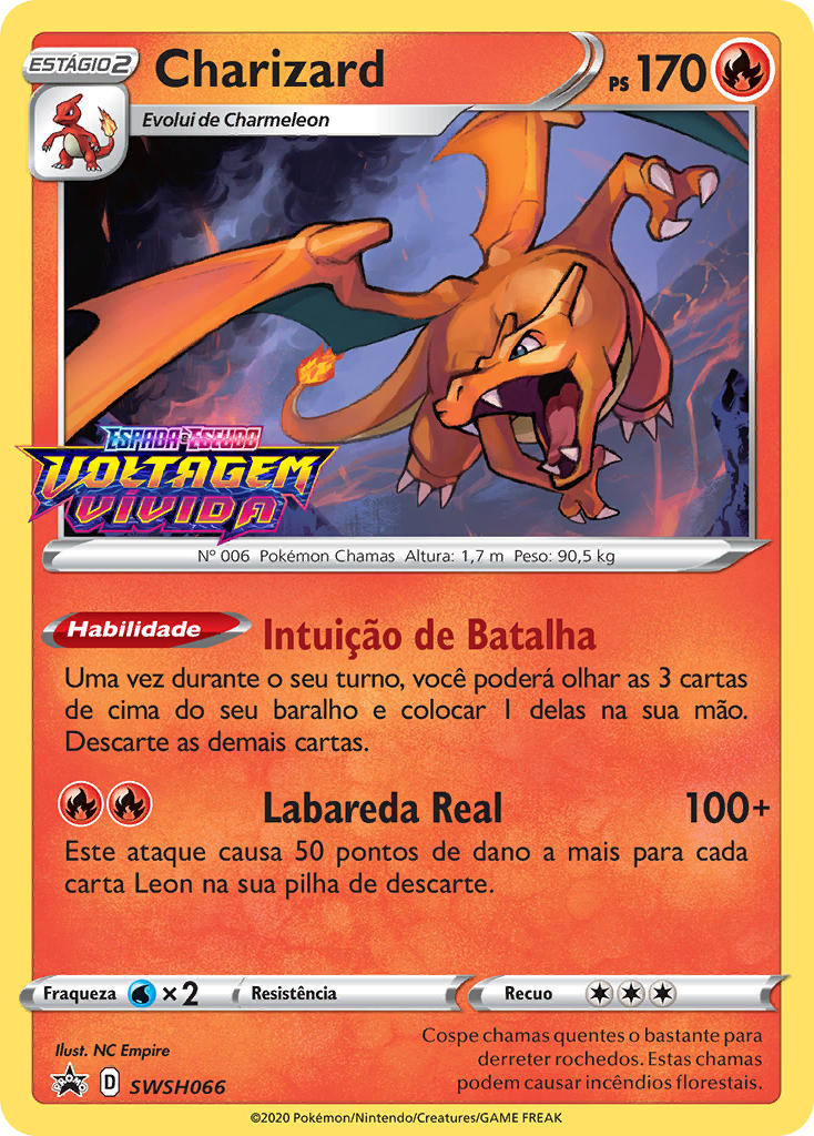 Charizard SWSH066 — Sword & Shield Promos (Portuguese Pokémon TCG card)