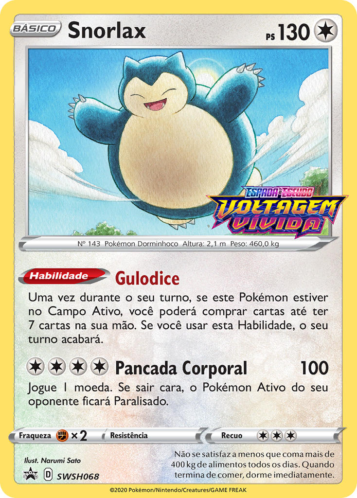 Snorlax SWSH068 — Sword & Shield Promos (Portuguese Pokémon TCG card)