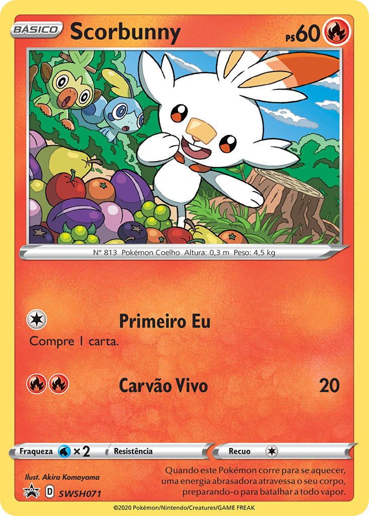Scorbunny SWSH071 — Sword & Shield Promos (Portuguese Pokémon TCG card)