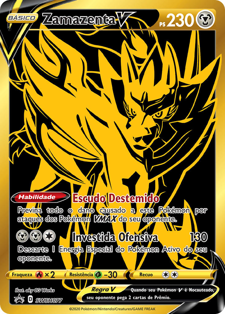 Zamazenta V SWSH077 — Sword & Shield Promos (Portuguese Pokémon TCG card)