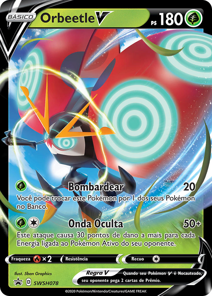 Orbeetle V SWSH078 — Sword & Shield Promos (Portuguese Pokémon TCG card)