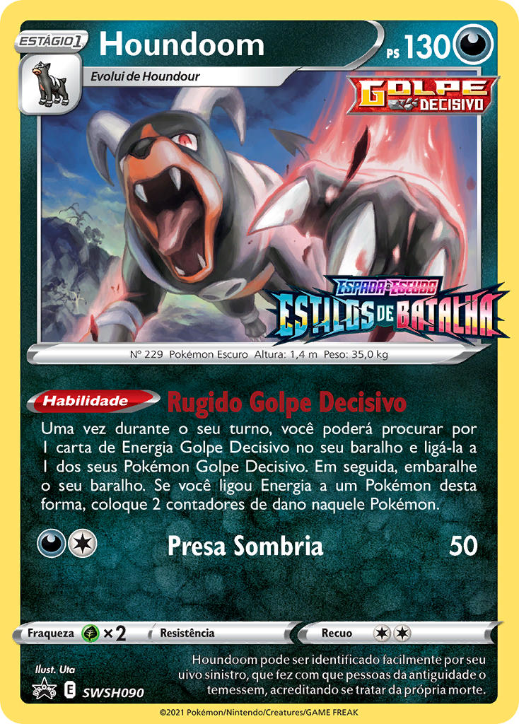 Houndoom SWSH090 — Sword & Shield Promos (Portuguese Pokémon TCG card)