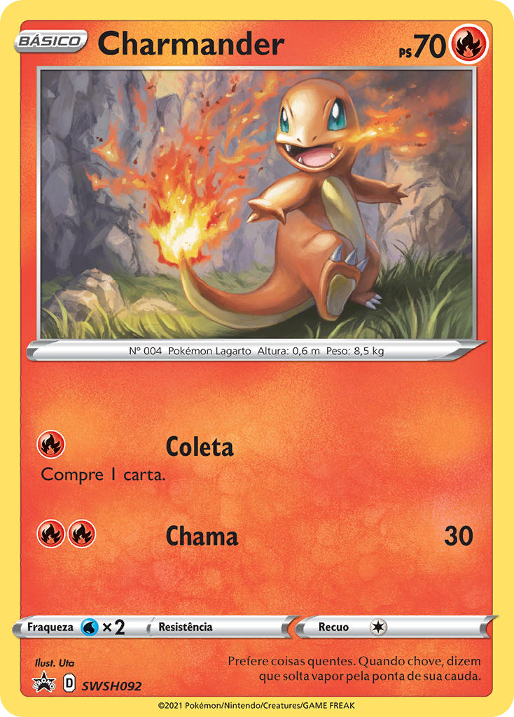 Charmander SWSH092 — Sword & Shield Promos (Portuguese Pokémon TCG card)